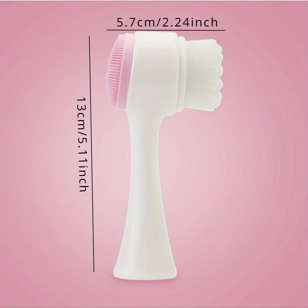 1PC Silicone Facial Scrub Manual Facial Scrub Soft Hair Cleaning Brush Double-Sided Massage Brush