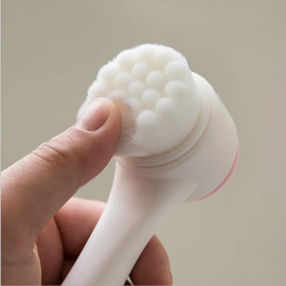 1PC Silicone Facial Scrub Manual Facial Scrub Soft Hair Cleaning Brush Double-Sided Massage Brush