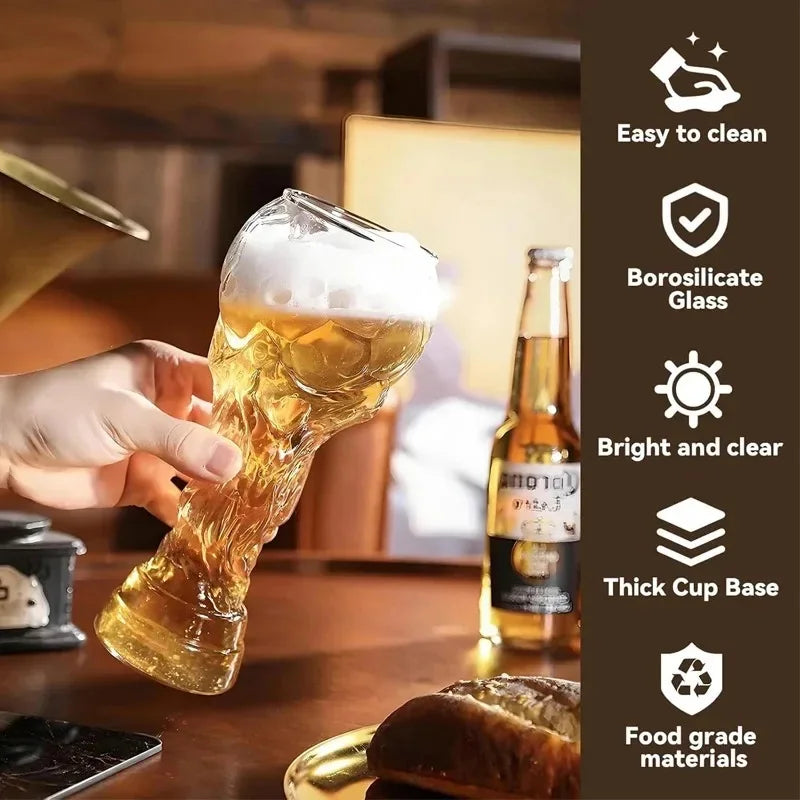 New Football Tournament Trophy Glass Beer Cup Suitable for Watching Celebrating Games Decorating Bars Restaurants Party Gifts