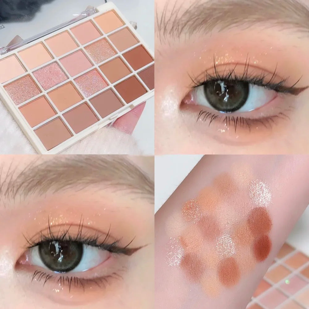 Paleta de Sombras de Ojos de 20 Colores – Tonos Románticos Ahumados y Rosados, Mate y Brillante, Alta Pigmentación, Resistente al Corrimiento, Maquillaje de Belleza