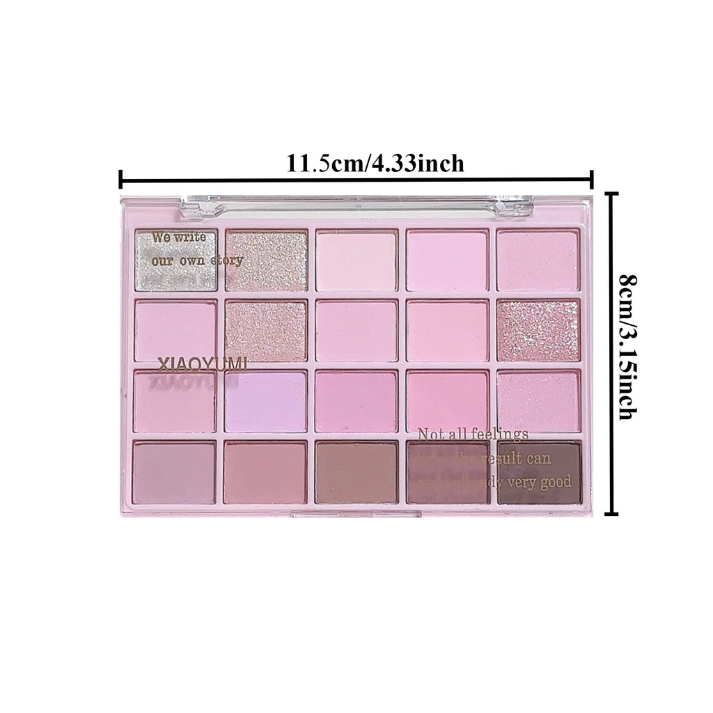 Paleta de Sombras de Ojos de 20 Colores – Tonos Románticos Ahumados y Rosados, Mate y Brillante, Alta Pigmentación, Resistente al Corrimiento, Maquillaje de Belleza