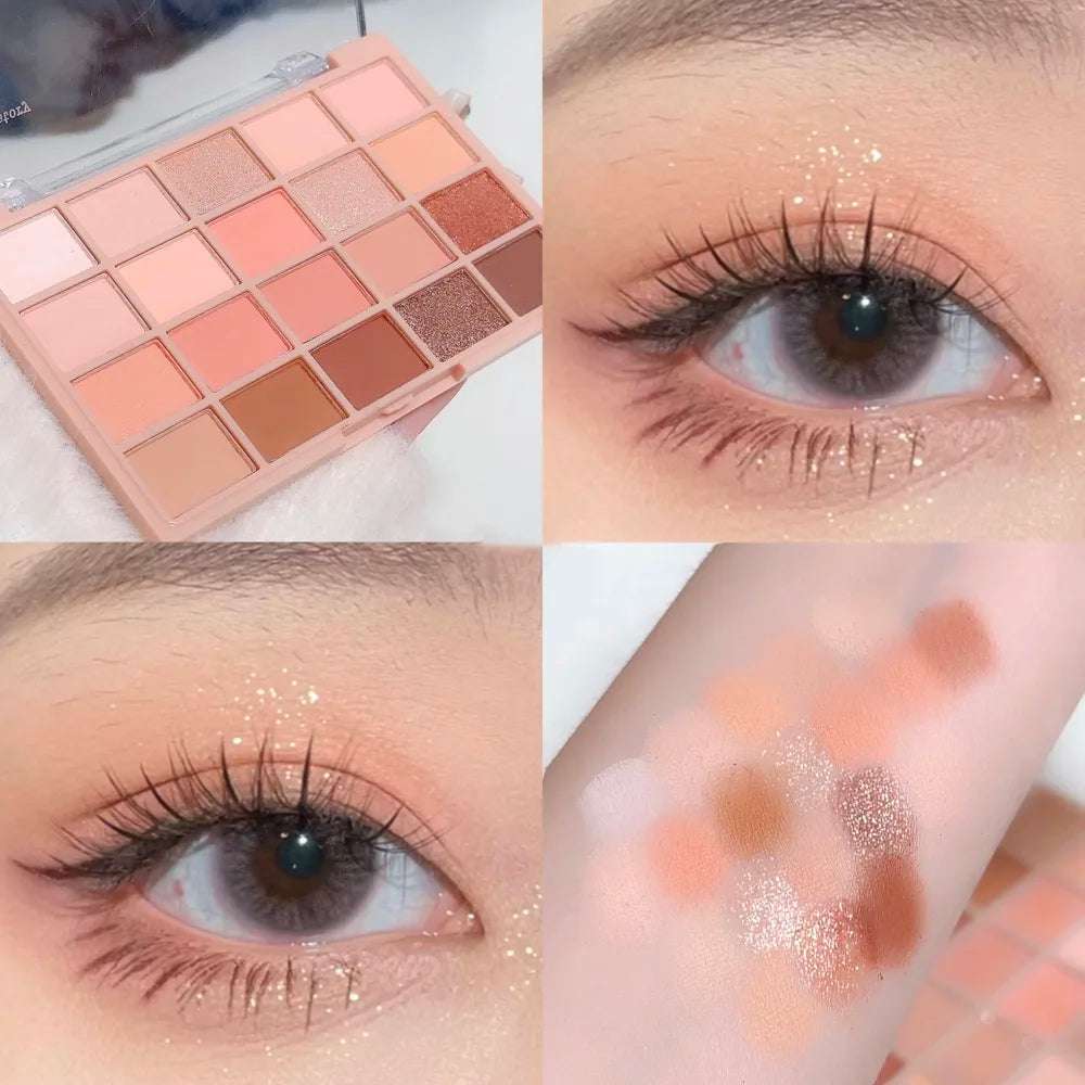 Paleta de Sombras de Ojos de 20 Colores – Tonos Románticos Ahumados y Rosados, Mate y Brillante, Alta Pigmentación, Resistente al Corrimiento, Maquillaje de Belleza