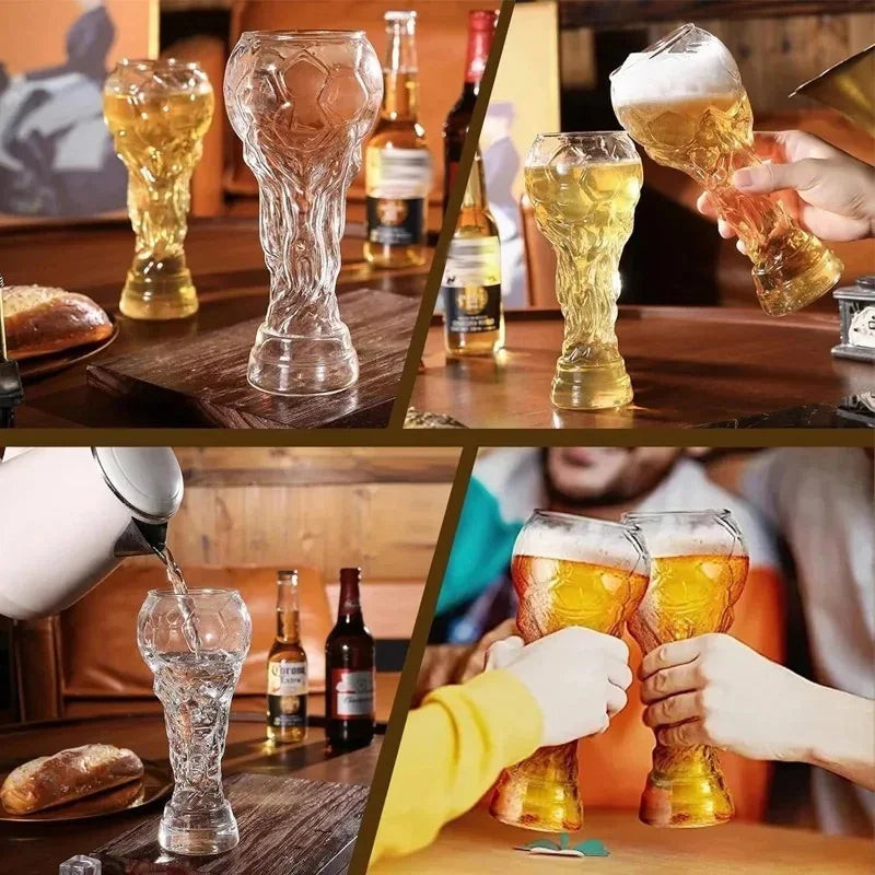 New Football Tournament Trophy Glass Beer Cup Suitable for Watching Celebrating Games Decorating Bars Restaurants Party Gifts